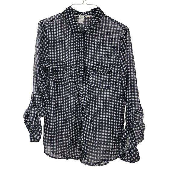 AMERICAN RAG CO Plaid Button Down Shirt Top Womens Size XS Extra Small - Picture 1 of 4